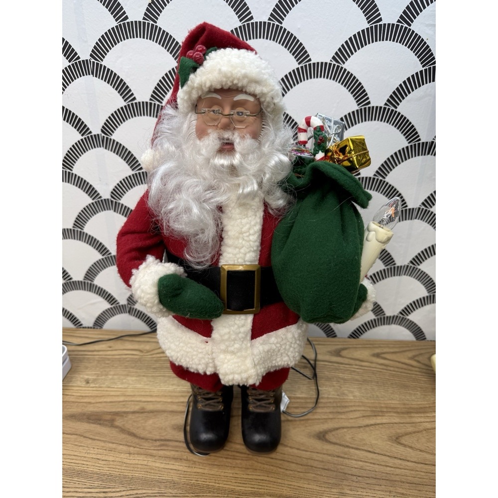 Vtg Smile Ind 1992 Animated Santa Claus Christmas Holiday Moving Light 18"